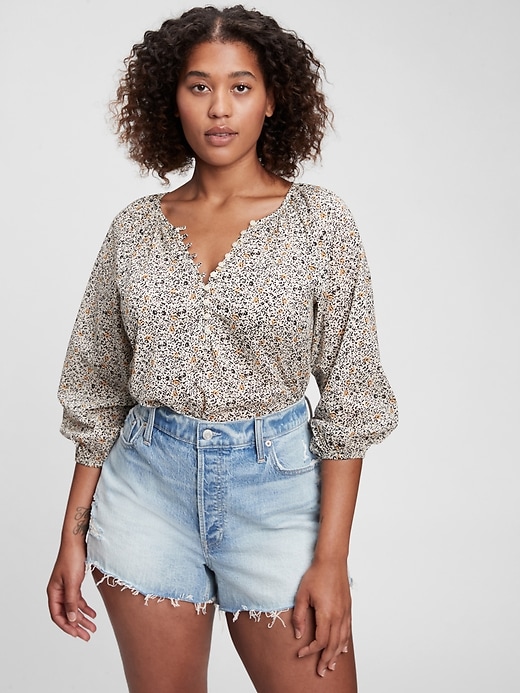 Image number 4 showing, Print Three-Quarter Sleeve Top