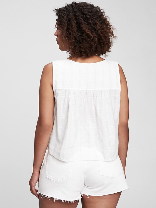 Image number 5 showing, Sleeveless Button-Front Top