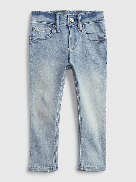 1 of 8 showing, with the color medium wash of product Toddler Distressed Skinny Jeans