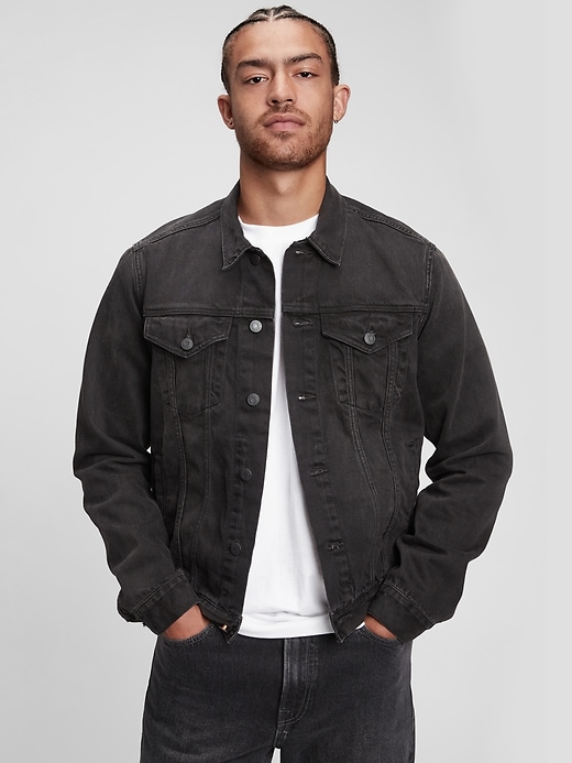 1 of 8 showing, with the color washed black of product Icon Denim Jacket With Washwell™