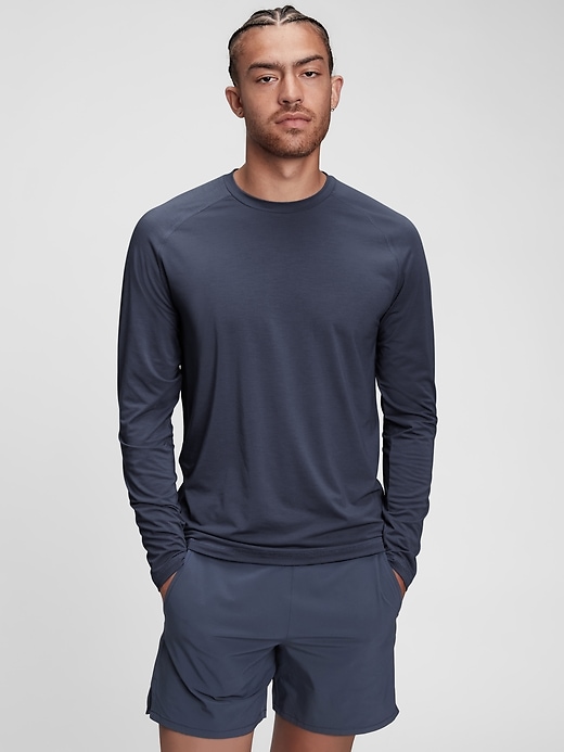 1 of 8 showing, with the color dusk navy of product GapFit Recycled Active T-Shirt