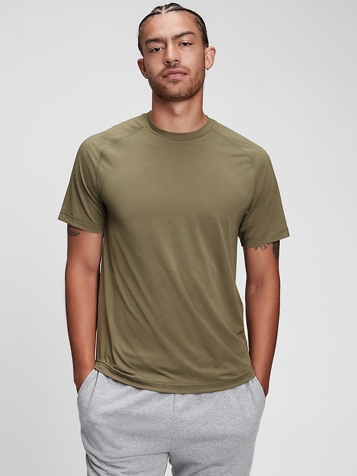 1 of 8 showing, with the color spanish olive of product GapFit Active T-Shirt