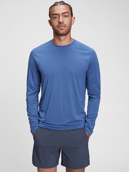 1 of 8 showing, with the color sailor blue of product GapFit Recycled Active T-Shirt