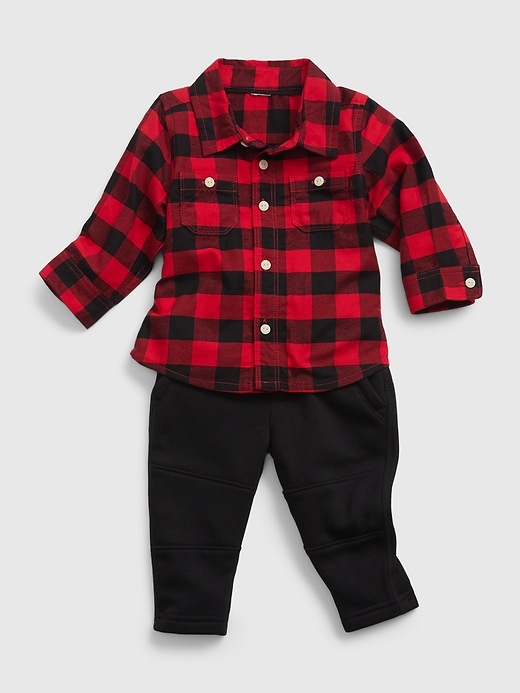 Image number 3 showing, Baby Flannel Shirt Outfit Set