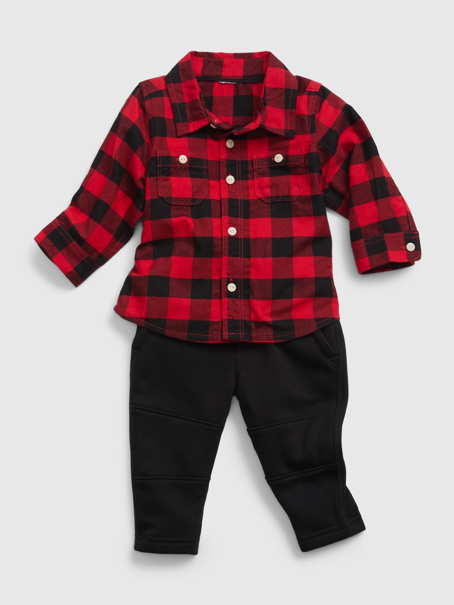 baby red flannel shirt