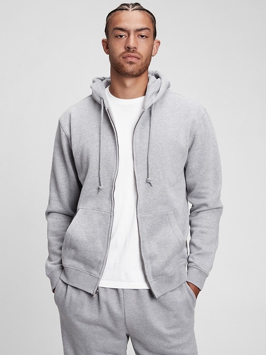 1 of 8 showing, with the color medium heather gray of product Vintage Soft Hoodie