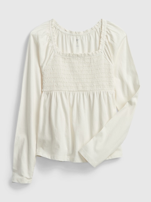 1 of 8 showing, with the color ivory frost of product Kids Smocked Top