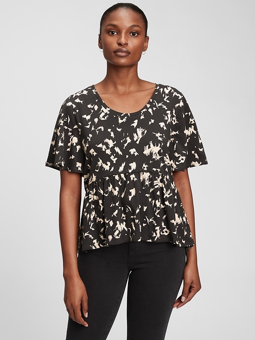 1 of 8 showing, with the color black floral of product Organic Cotton Vintage Top