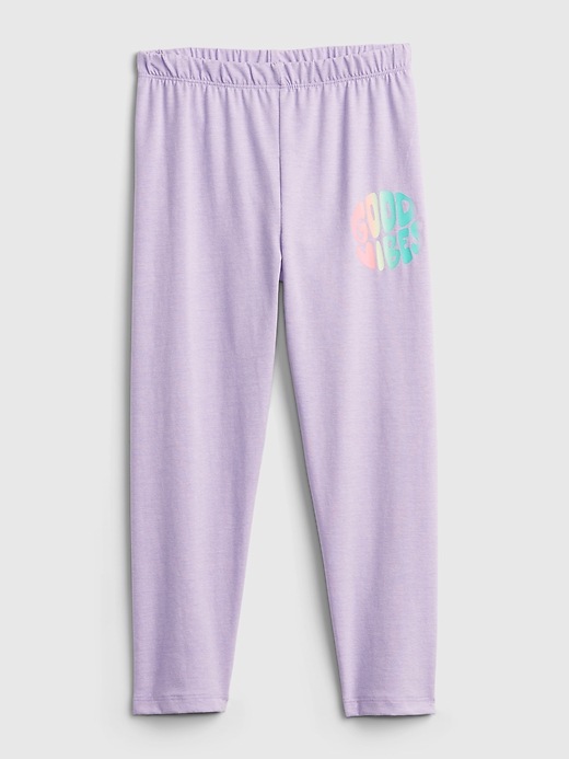 1 of 8 showing, with the color lavender vapor of product Kids Print Crop Leggings in Stretch Jersey