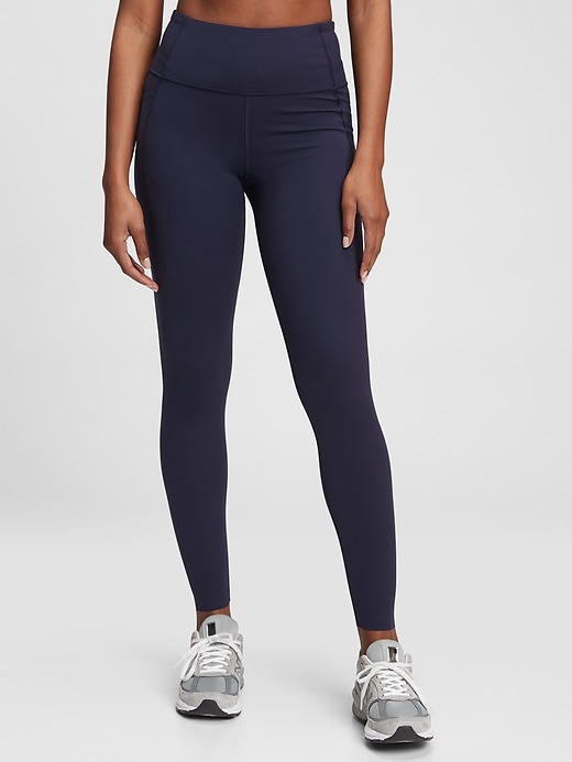 1 of 8 showing, with the color navy blue of product GapFit Sky High Power Full Length Leggings
