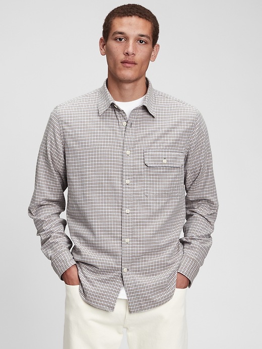 1 of 8 showing, with the color KHAKI GINGHAM of product Doubleface Shirt