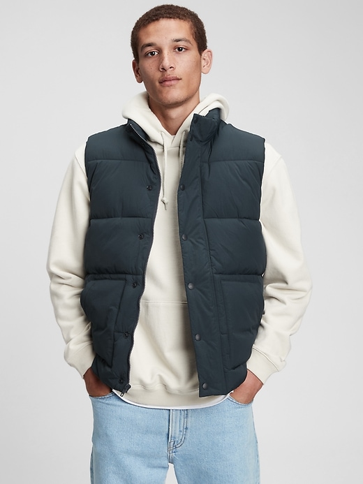 View large product image 1 of 1. 100% Recycled Nylon Puffer Vest