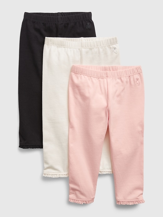 1 of 8 showing, with the color pink cameo of product Baby 100% Organic Cotton Mix and Match Pull-On Pants (3-Pack)