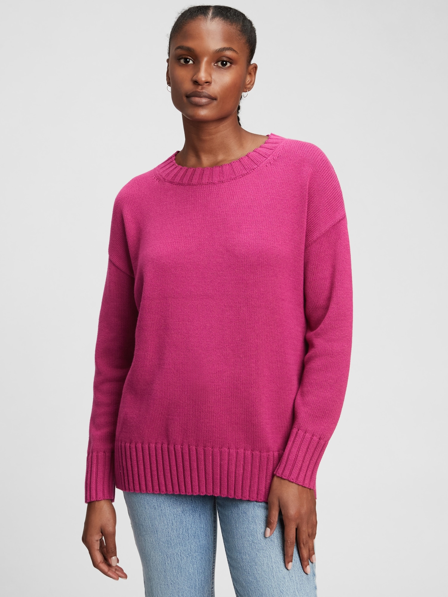 Relaxed Cotton Tunic Sweater | Gap