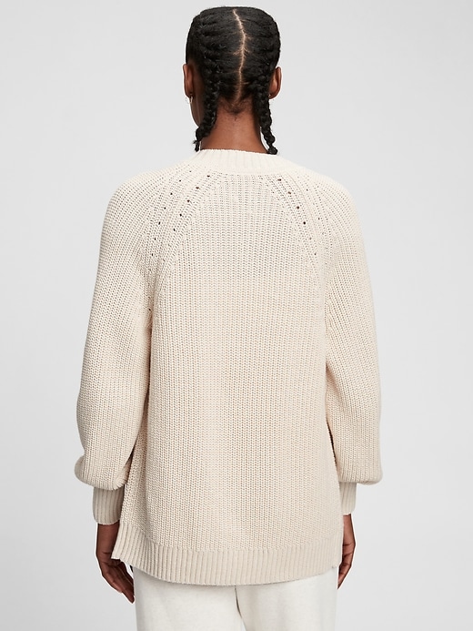 Image number 2 showing, Boyfriend Shaker-Stitch Cotton Cardigan