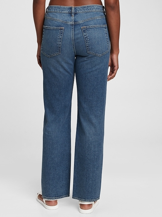 2 of 8 showing, with the color medium indigo of product Mid Rise '90s Loose Jeans with Washwell in Organic Cotton