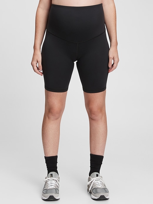 Image number 1 showing, Maternity Recycled Power Full Panel Bike Shorts