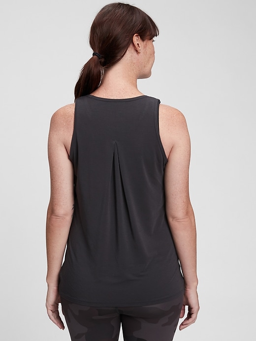 2 of 8 showing, with the color true black of product Maternity GapFit Relaxed Breathe Tank Top