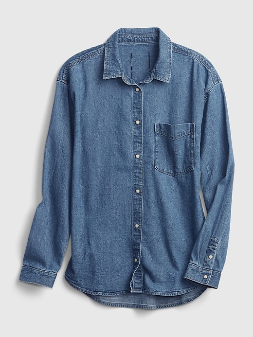 Image number 2 showing, Teen Oversized Denim Shirt