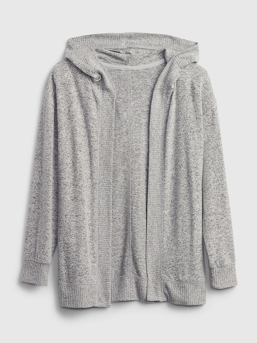 1 of 8 showing, with the color heather grey of product Kids Softspun Hoodie Cardigan