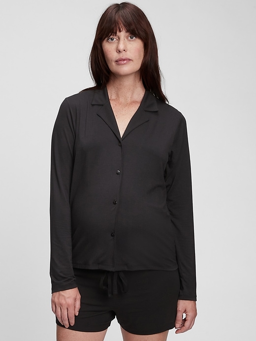 Image number 4 showing, Maternity Modal PJ Shirt