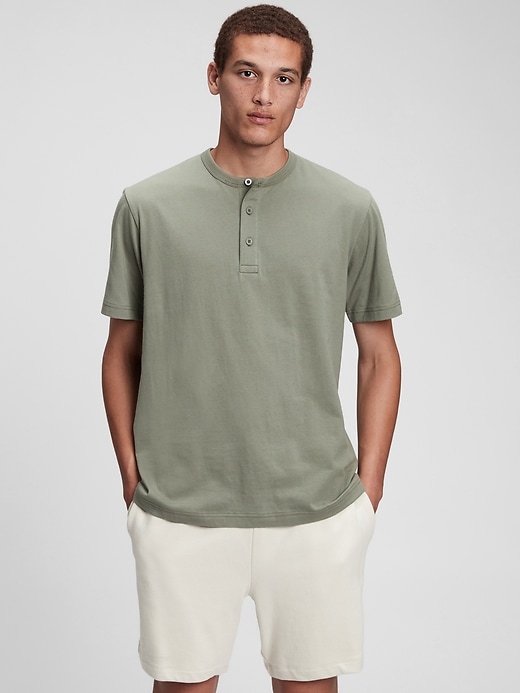 1 of 8 showing, with the color mesculen green of product Henley T-Shirt
