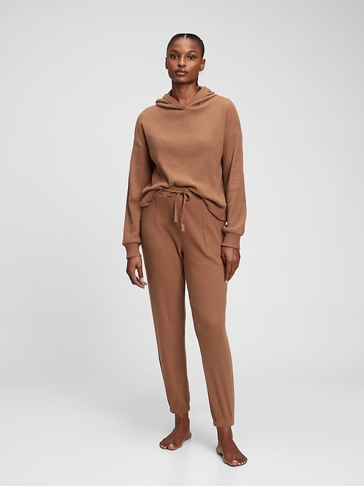 1 of 8 showing, with the color BRAZEN BROWN of product Cozy Ribbed Joggers