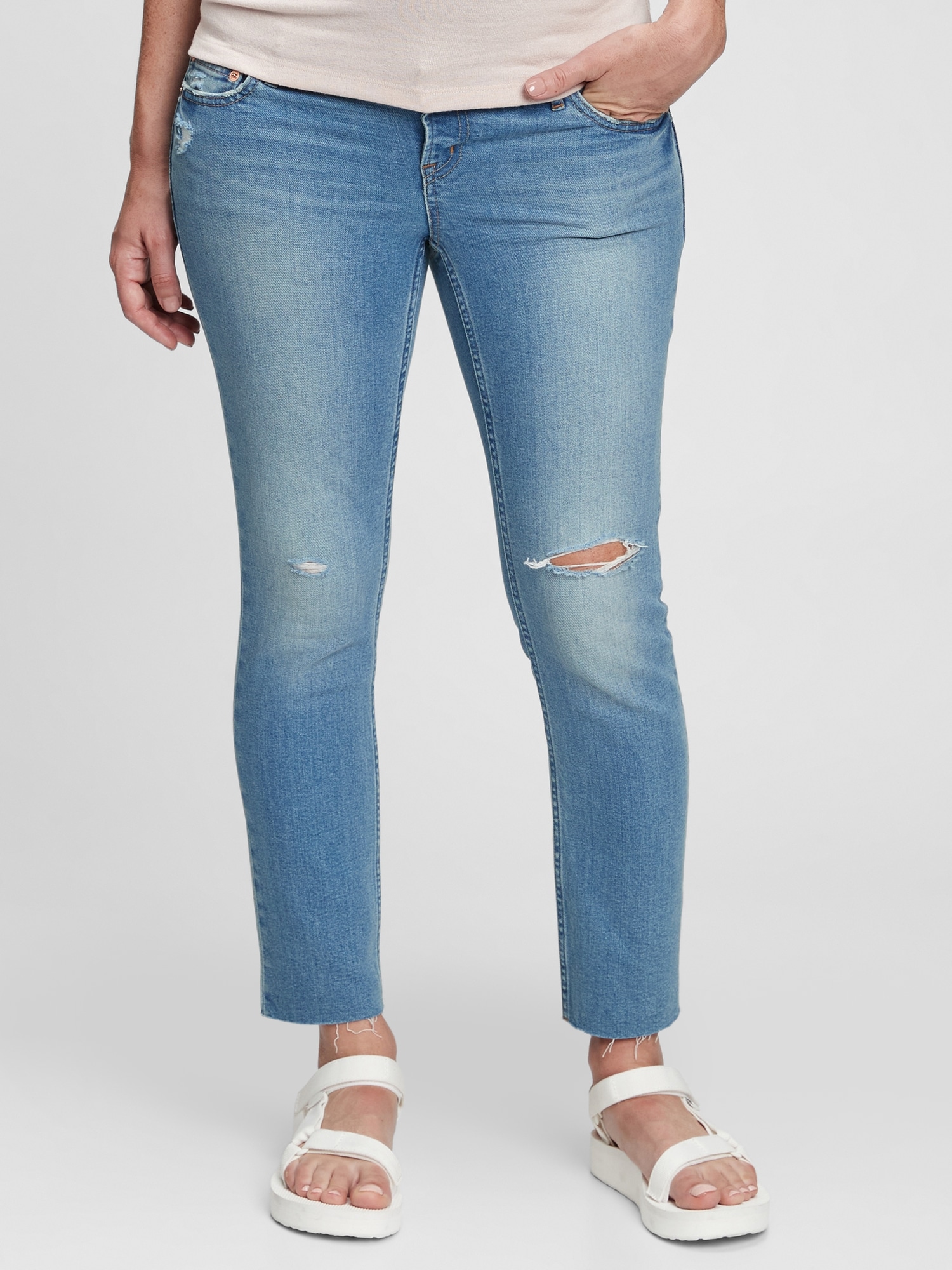 Maternity True Waistband Full Panel Vintage Slim Jeans with Washwell™ Gap