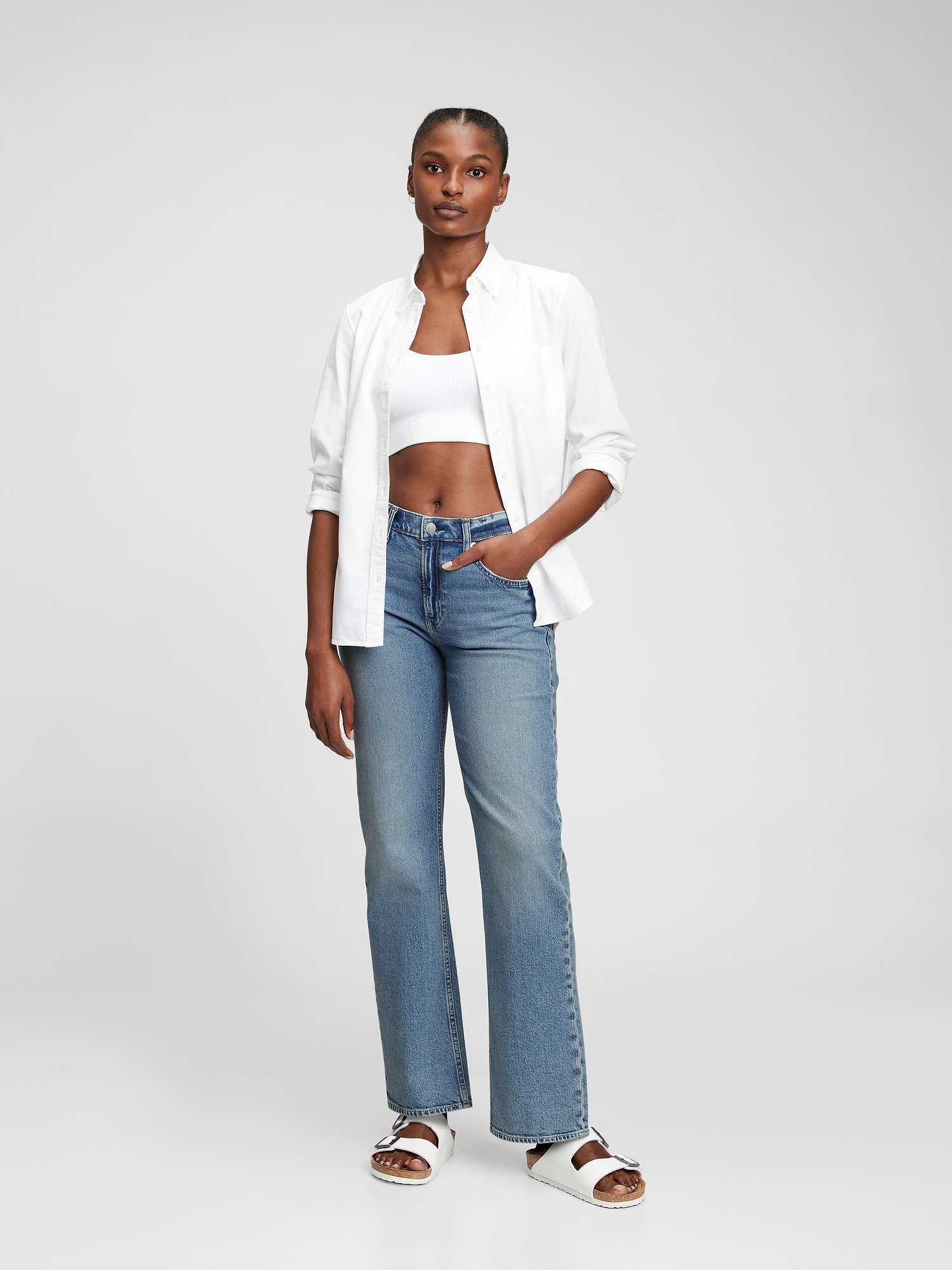 Gap Mid Rise 90s Loose Jeans with Washwell in Organic Cotton