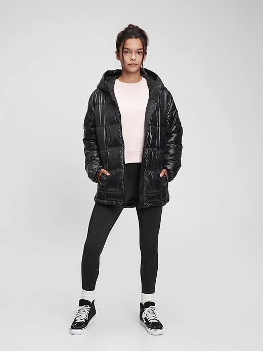 Nylon oversized puffer jacket Clearance