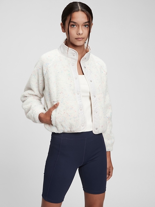 Image number 1 showing, Teen Cropped Sherpa Bomber Jacket