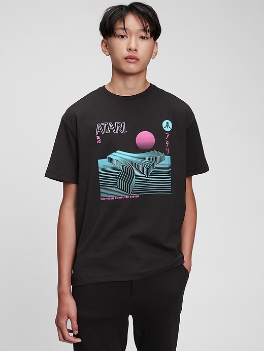 1 of 8 showing, with the color black of product Teen &#124 Atari Recycled Polyester T-Shirt