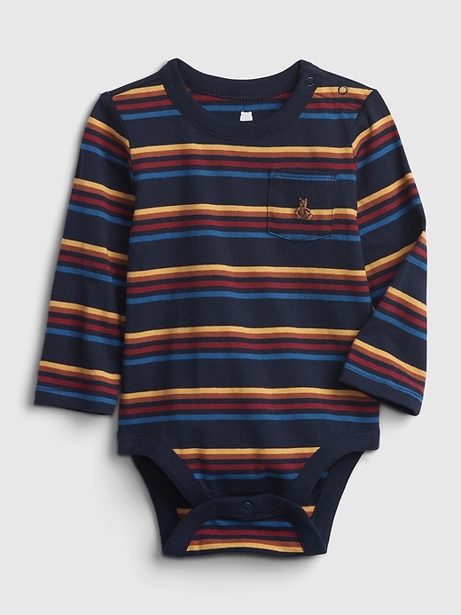 Image number 1 showing, Baby 100% Organic Cotton Mix and Match Striped Bodysuit