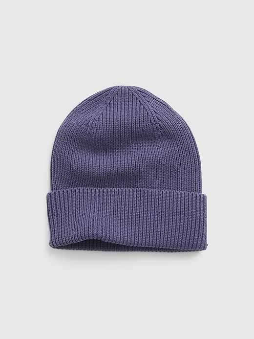 1 of 8 showing, with the color DARK VIOLET of product Organic Cotton Ribbed Beanie