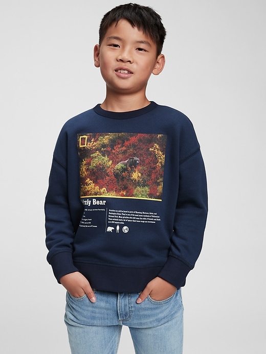 Image number 2 showing, GapKids &#124 National Geographic Grizzly Bear Crewneck Sweatshirt