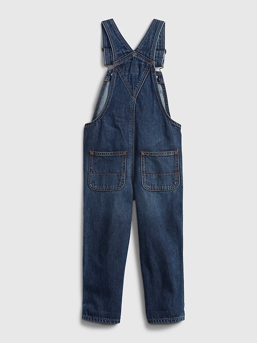 2 of 8 showing, with the color dark wash of product Gap × Disney Baby & ToddlerMickey Mouse Denim Overalls