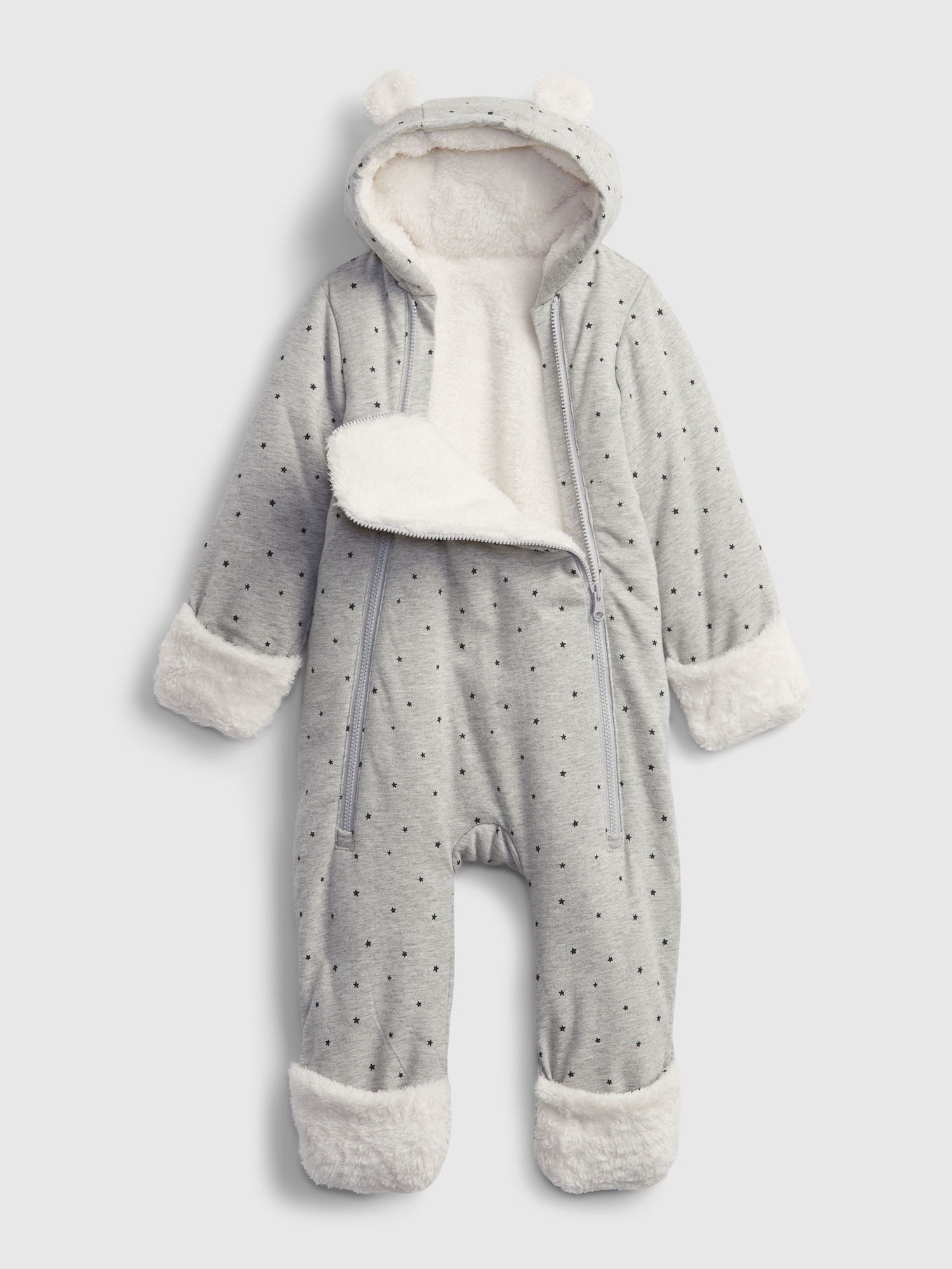 NEW GAP GRAY SHERPA LINED HOODIE SIZE 3-6-12-18-24M NEW GAP GRAY SHERPA LINED HOODIE SIZE 3-6-12-18-24M