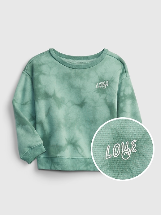 1 of 8 showing, with the color green tie dye of product Toddler Crewneck Sweatshirt