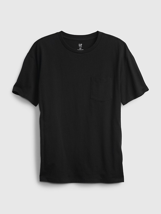 2 of 8 showing, with the color true black of product Teen 100% Organic Cotton Pocket T-Shirt