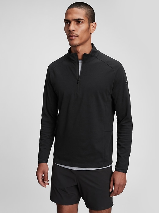 Image number 1 showing, GapFit Mockneck Half-Zip Train Sweatshirt