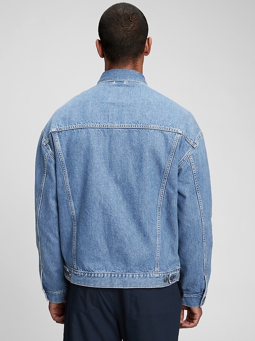 2 of 8 showing, with the color medium indigo of product The Gen Good Icon Denim Jacket