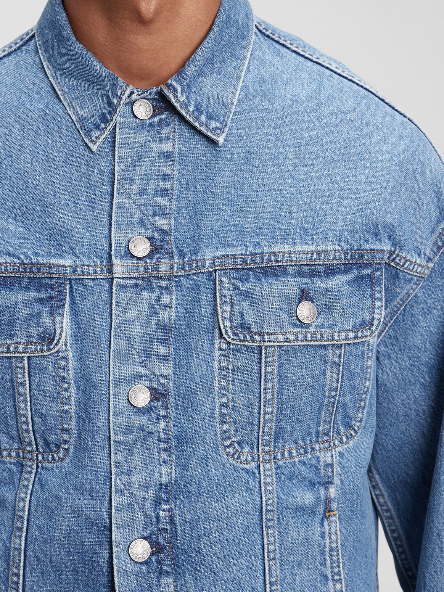 gap long denim jacket
