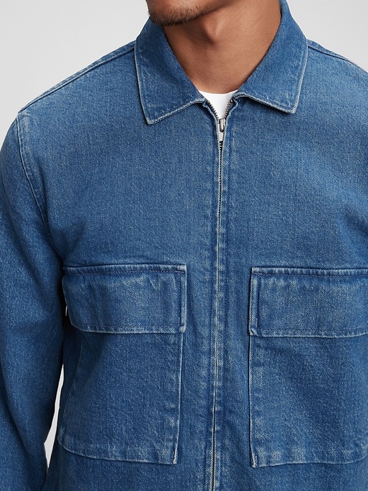 Image number 4 showing, Denim Zipper-Front Jacket
