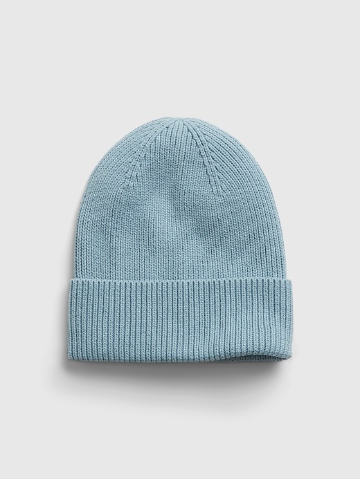 1 of 8 showing, with the color blue star of product Organic Cotton Ribbed Beanie