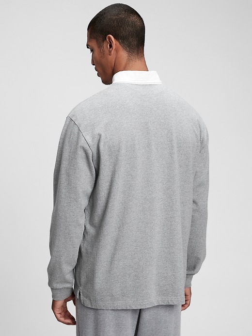 2 of 8 showing, with the color gray heather of product Rugby Polo Shirt