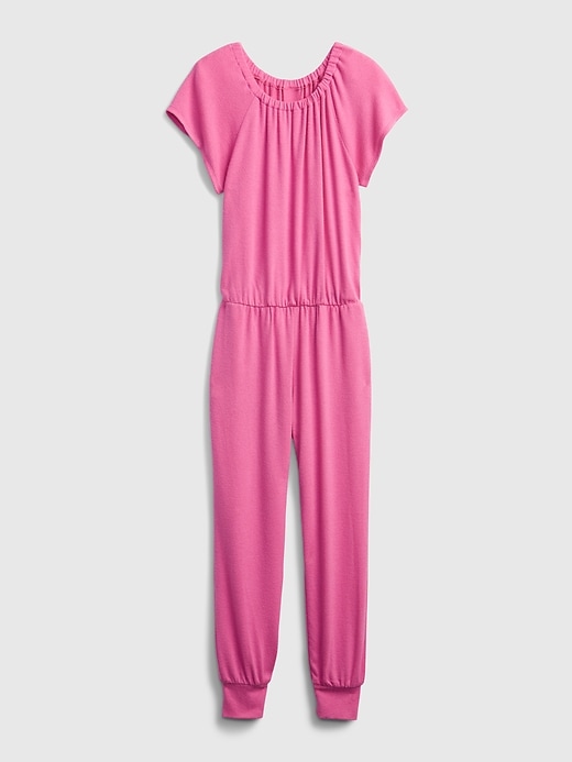 1 of 8 showing, with the color happy pink of product Kids Knit Jumpsuit