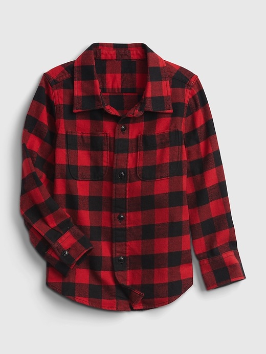 View large product image 1 of 1. Toddler Organic Cotton Flannel Shirt