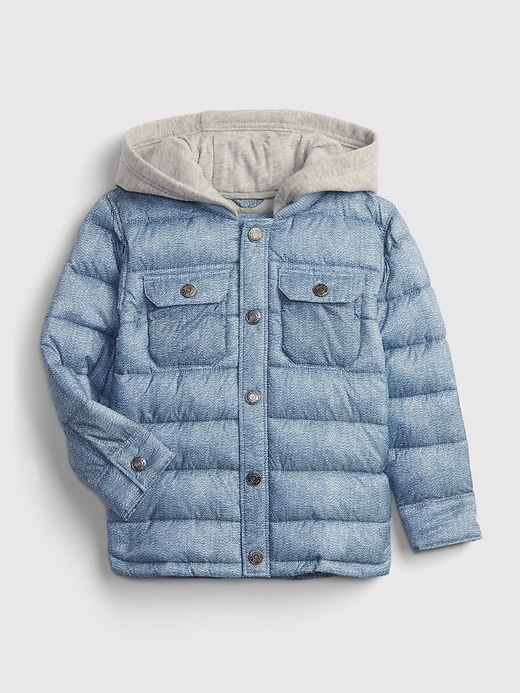 1 of 8 showing, with the color beach blue of product Toddler Hoodie Shirt Jacket