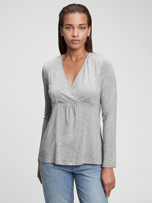 View large product image 1 of 1. Maternity V-Neck Nursing Sleep Top