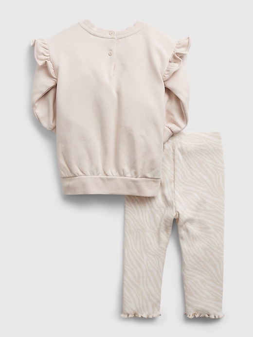 2 of 8 showing, with the color oyster of product Baby Ruffle Tunic Outfit Set